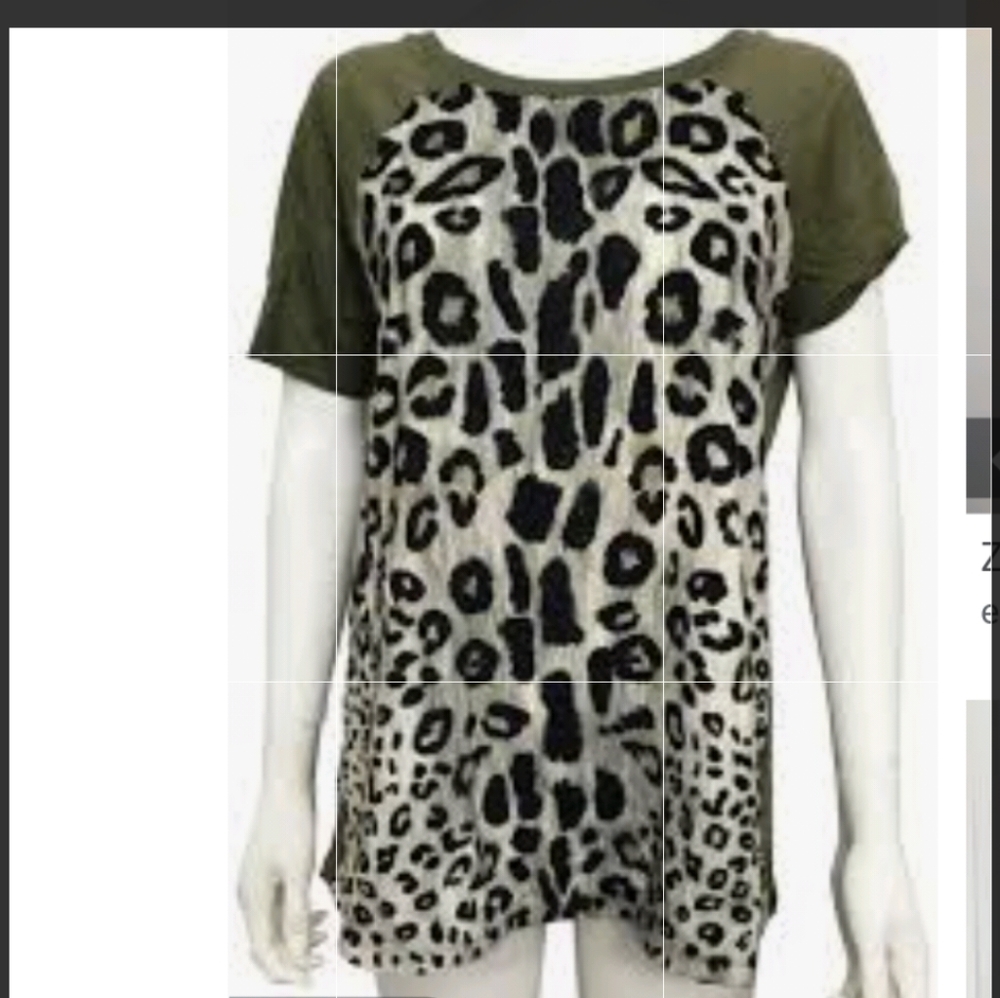 Zara w&b collection Green Leopard print